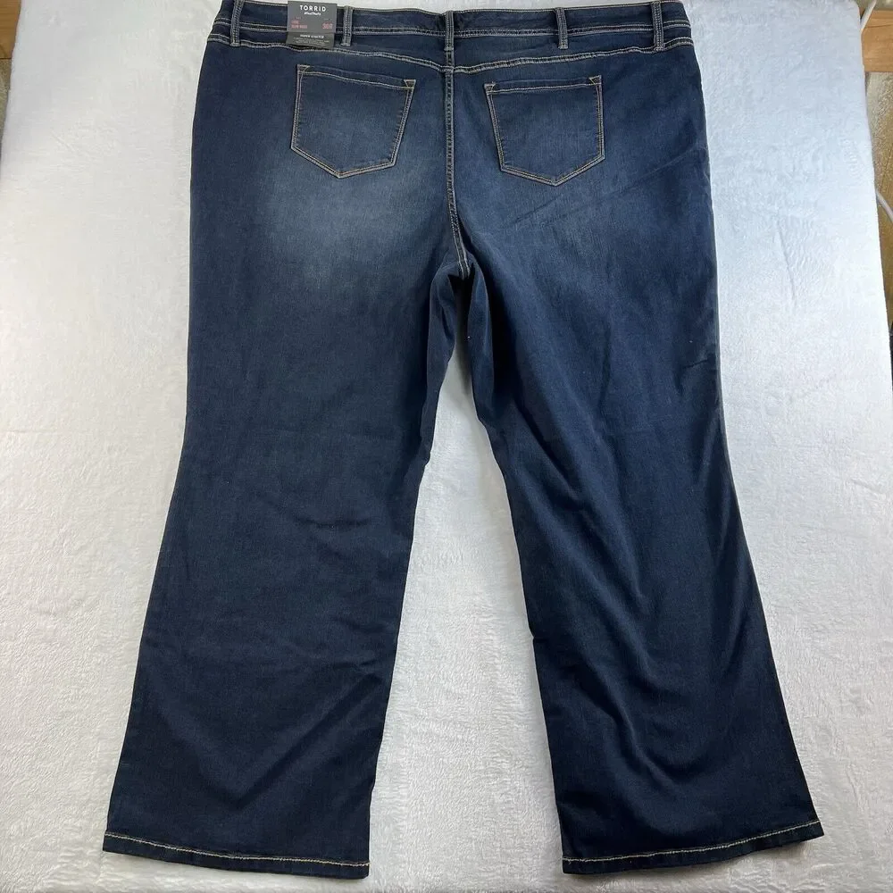 Torrid Plus 30 Luxe Slim Boot Cut Jeans Super‎ Stretch Mid Rise Rainstorm NEW